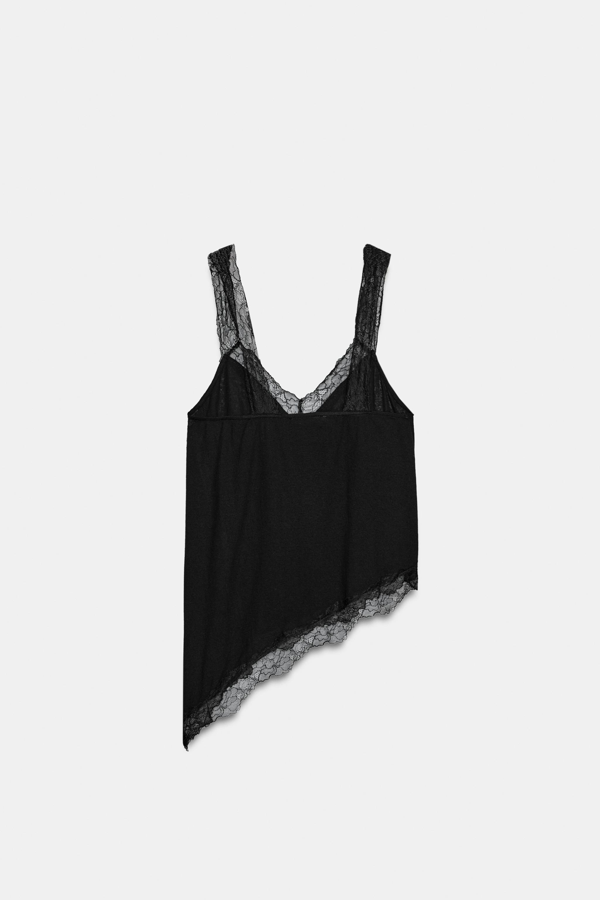TOP RUSTIQUE ASYMÉTRIQUE DENTELLE
